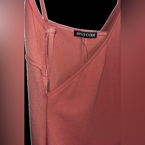 Vintage desert orange spaghetti strap top asymmetric fit ruffled back MIND CODE! - Picture 3 of 15